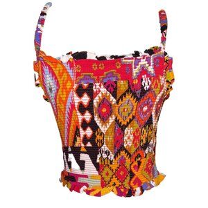 Christian Siriano New York Multicolor Tribal Design Crop Women Size Small
